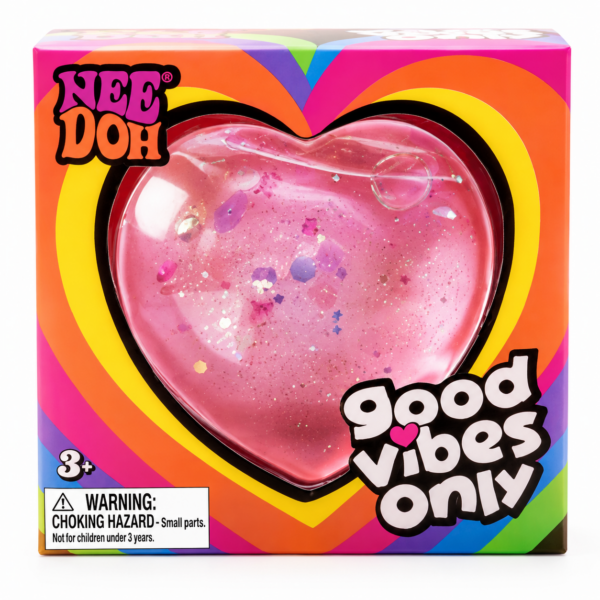NeeDoh Good Vibes Only Heart (Pink)